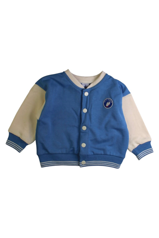 A Blue Lightweight Jackets from Petit Bateau in size 12-18M for boy. (Front View)