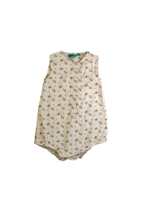 A Beige Sleeveless Rompers from Little Green Radicals in size 18-24M for girl. (Front View)