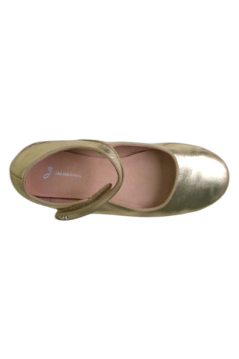 A Gold Flats from Jacadi in size 9Y for girl. (Front View)