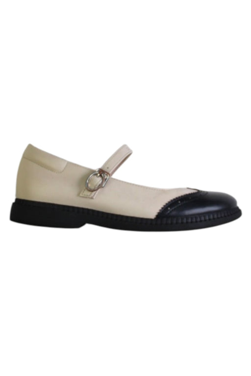 A Beige Flats from Dr. Kong in size 7Y for girl. (Front View)