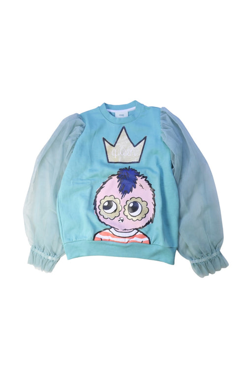 A Blue Crewneck Sweatshirts from Fendi in size 6T for girl. (Front View)