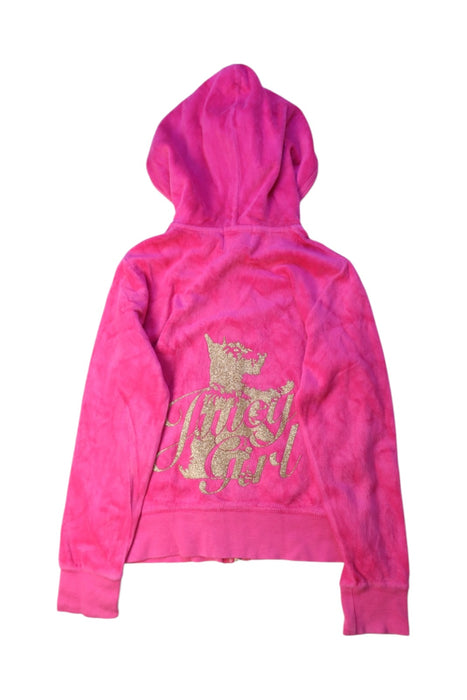 A Pink Hooded Sweatshirts from Juicy Couture in size 7Y for neutral. (Front View)