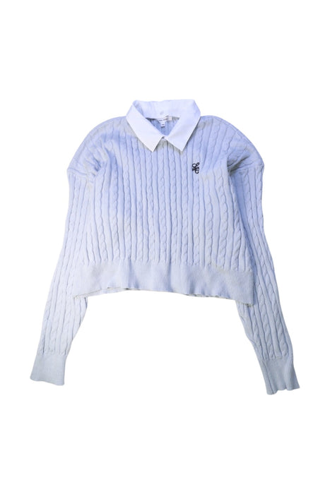 A White Knit Sweaters from Global  Work in size 14Y for girl. (Front View)