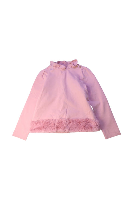 A Pink Long Sleeve Tops from Janie & Jack in size 5T for girl. (Front View)