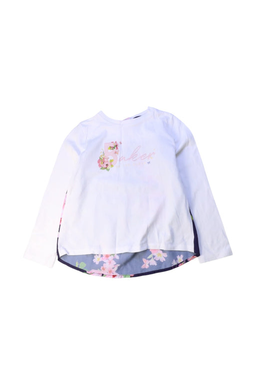 A White Long Sleeve Tops from Baker by Ted Baker in size 4T for girl. (Front View)