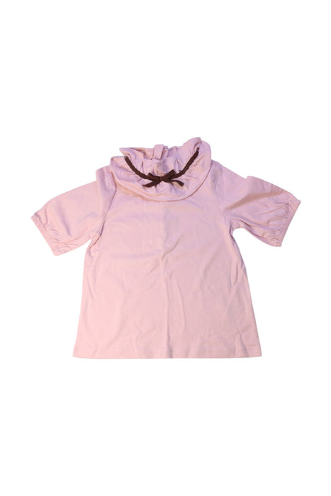 A Pink Short Sleeve Tops from Janie & Jack in size 5T for girl. (Front View)