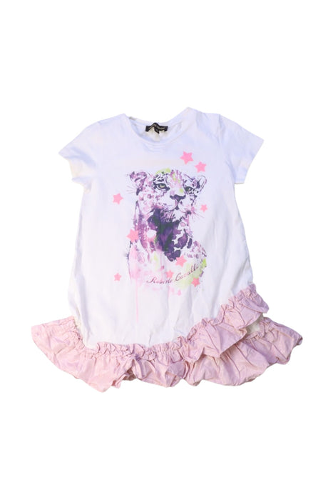 A White Short Sleeve Dresses from Roberto Cavalli in size 3T for girl. (Front View)