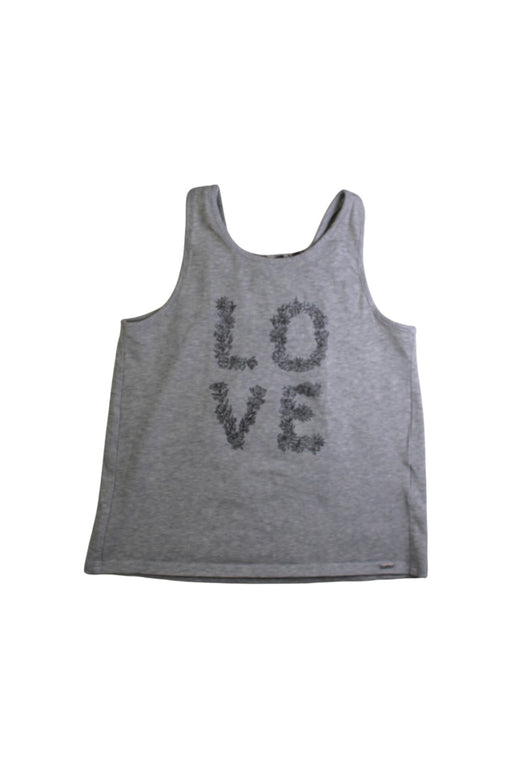 A Grey Sleeveless Tops from IKKS in size 4T for girl. (Front View)