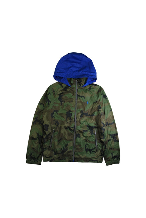 A Green Rain Jackets from Polo Ralph Lauren in size 10Y for boy. (Front View)