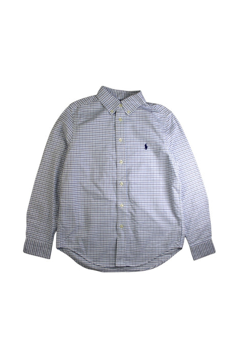 A Blue Long Sleeve Shirts from Ralph Lauren in size 12Y for boy. (Front View)
