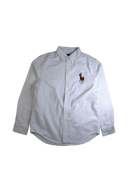 A White Long Sleeve Shirts from Ralph Lauren in size 10Y for boy. (Front View)