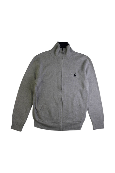 A Grey Zippered Sweatshirts from Polo Ralph Lauren in size 8Y for boy. (Front View)