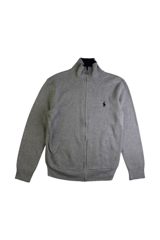 A Grey Zippered Sweatshirts from Polo Ralph Lauren in size 8Y for boy. (Front View)