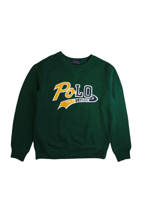 A Green Crewneck Sweatshirts from Polo Ralph Lauren in size 8Y for boy. (Front View)