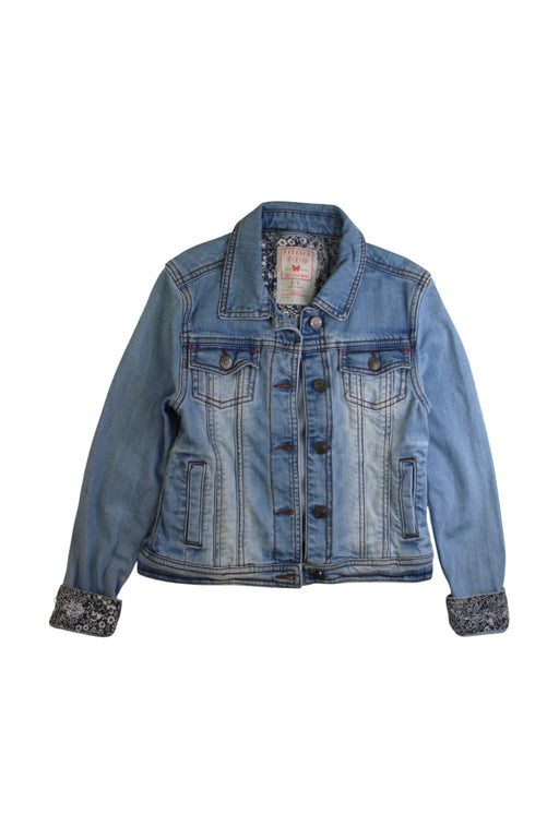 A Blue Lightweight Jackets from FatFace in size 8Y for girl. (Front View)