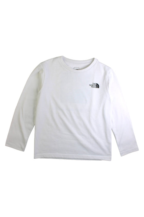 A White Long Sleeve T Shirts from The North Face in size 7Y for boy. (Front View)