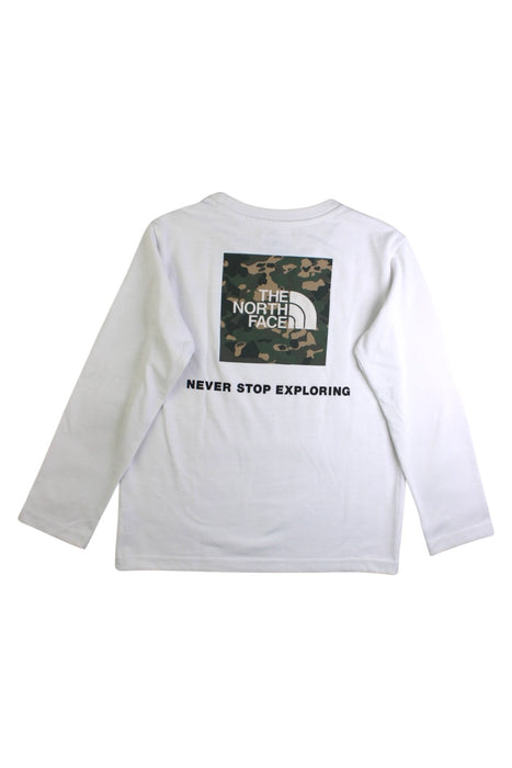 A White Long Sleeve T Shirts from The North Face in size 7Y for boy. (Back View)