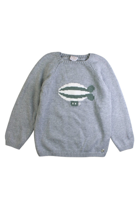 A Grey Knit Sweaters from Paz Rodriguez in size 6T for boy. (Front View)
