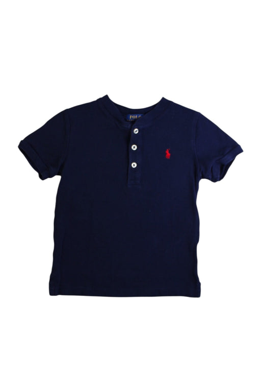 A Navy Short Sleeve Polos from Polo Ralph Lauren in size 4T for boy. (Front View)