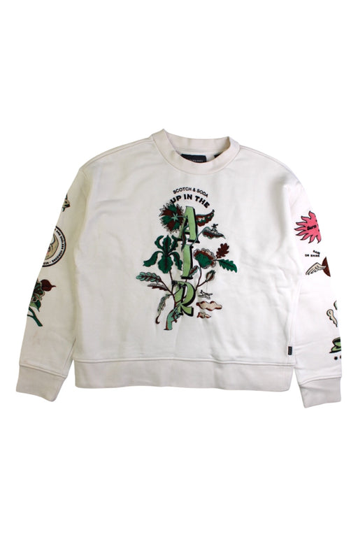 A White Crewneck Sweatshirts from Scotch & Soda in size 10Y for girl. (Front View)