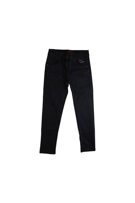 A Black Jeans from La Compagnie des Petits in size 6T for girl. (Front View)