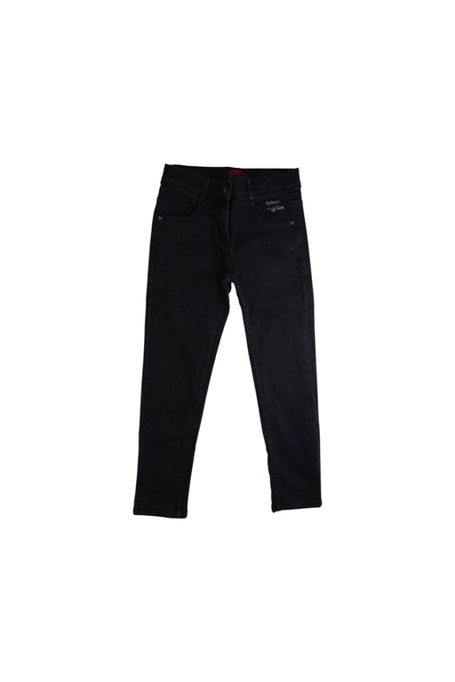 A Black Jeans from La Compagnie des Petits in size 6T for girl. (Front View)