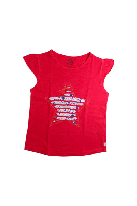 A Red Sleeveless Tops from La Compagnie des Petits in size 6T for girl. (Front View)