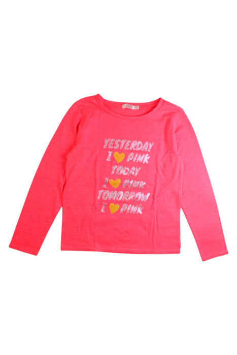A Pink Long Sleeve Tops from Billieblush in size 6T for girl. (Front View)
