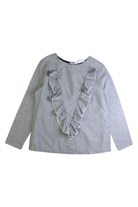 A Grey Long Sleeve Tops from Excuse My French in size 6T for girl. (Front View)
