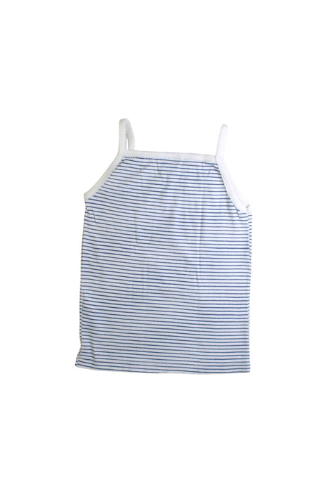 A Blue Sleeveless Tops from Petit Bateau in size 6T for girl. (Back View)