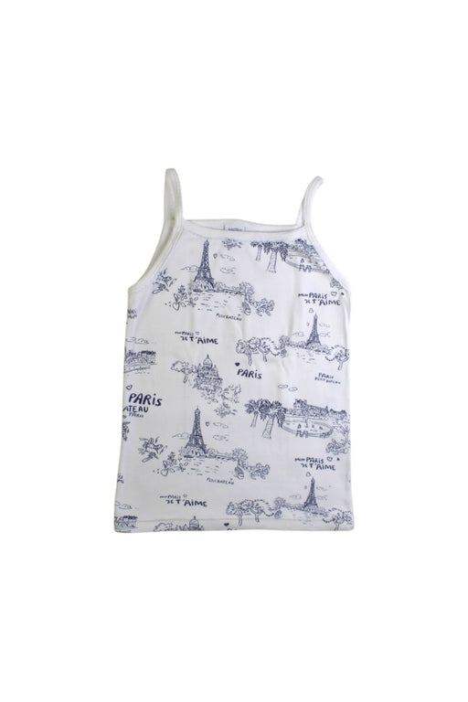 A White Sleeveless Tops from Petit Bateau in size 6T for girl. (Front View)