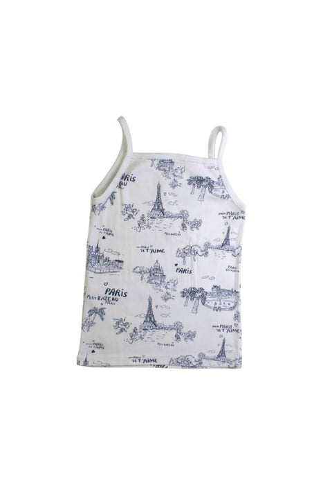 A White Sleeveless Tops from Petit Bateau in size 6T for girl. (Back View)