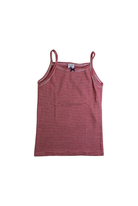 A Red Sleeveless Tops from Petit Bateau in size 6T for girl. (Front View)