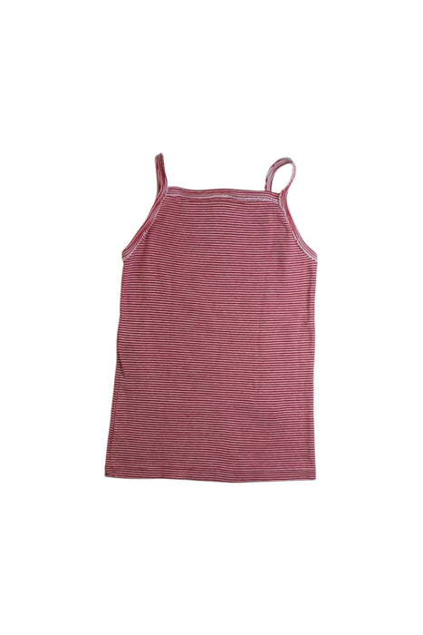 A Red Sleeveless Tops from Petit Bateau in size 6T for girl. (Back View)
