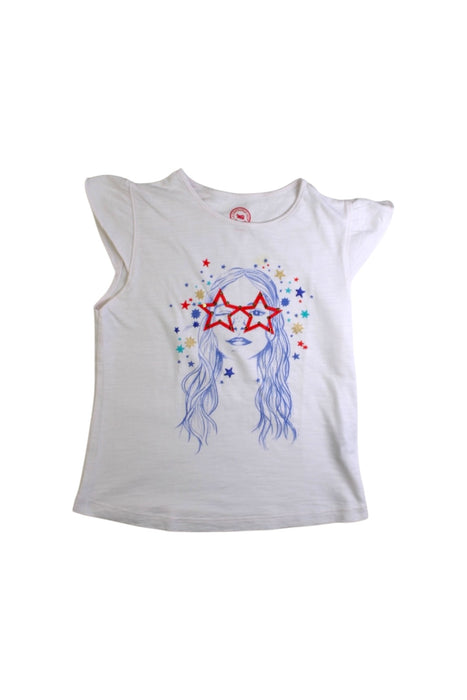 A White Sleeveless Tops from La Compagnie des Petits in size 6T for girl. (Front View)