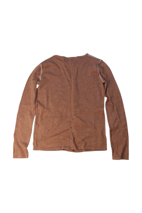 A Brown Long Sleeve Tops from Excuse My French in size 6T for girl. (Back View)