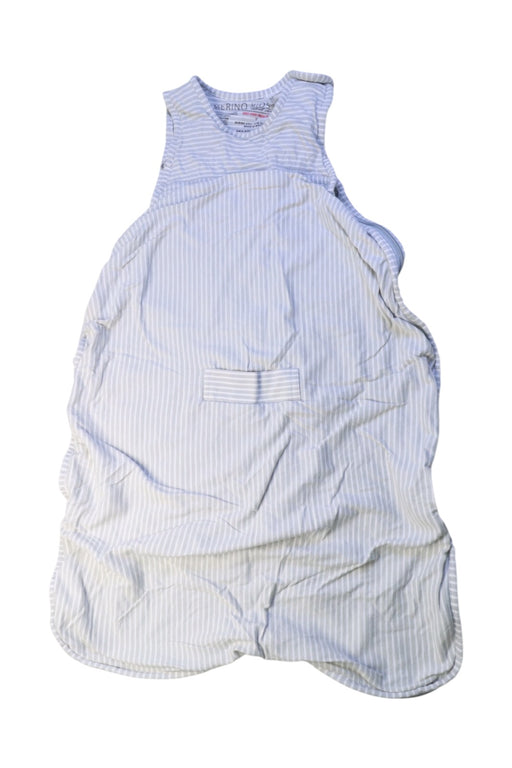A Blue Sleepsacs from Merino Kids in size 3-6M for neutral. (Front View)