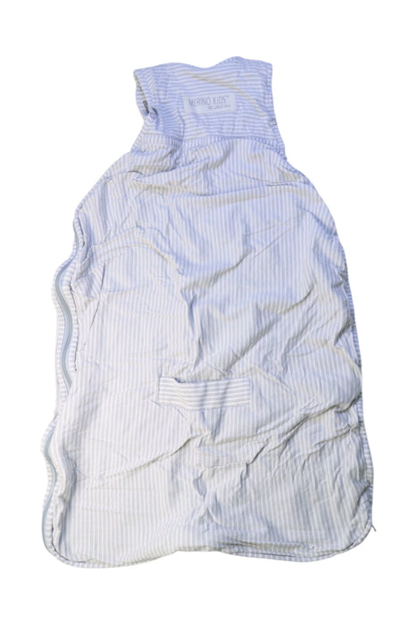 A Blue Sleepsacs from Merino Kids in size 3-6M for neutral. (Back View)