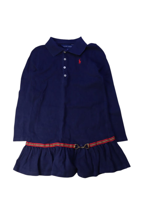 A Navy Long Sleeve Dresses from Ralph Lauren in size 6T for girl. (Front View)