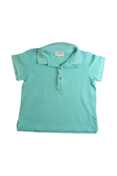 A Teal Short Sleeve Polos from Nanos in size 2T for boy. (Front View)