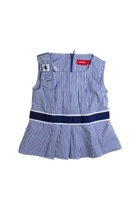 A Blue Sleeveless Tops from Ferrari in size 2T for girl. (Front View)