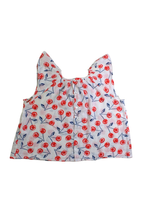 A Red Sleeveless Tops from Bonpoint in size 3T for girl. (Back View)