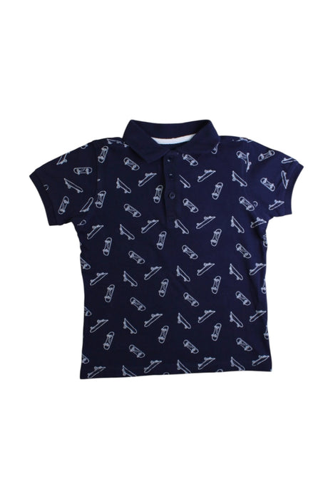 A Navy Short Sleeve Polos from Mothercare in size 5T for boy. (Front View)