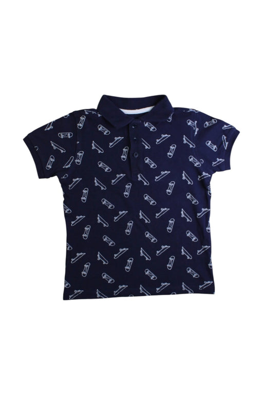 A Navy Short Sleeve Polos from Mothercare in size 5T for boy. (Front View)