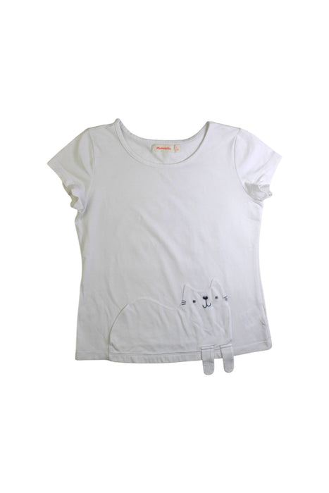 A White Short Sleeve T Shirts from Momonittu in size 8Y for girl. (Front View)
