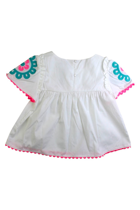 A White Short Sleeve Tops from Jacadi in size 6T for girl. (Back View)