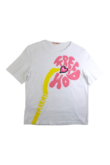 A White Short Sleeve T Shirts from Marni in size 10Y for girl. (Front View)