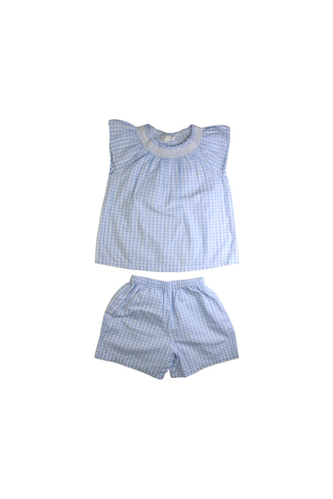 A Blue Shorts Sets from The Little White Company in size 5T for girl. (Front View)