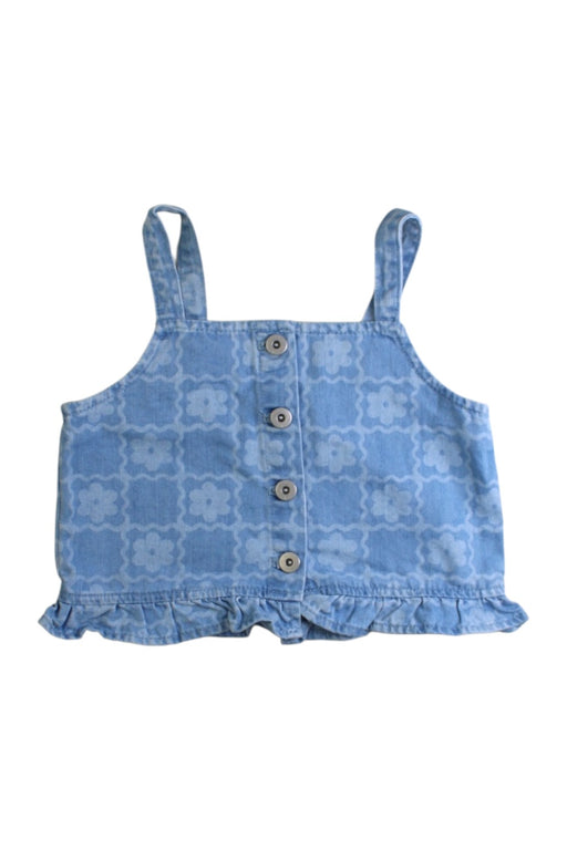 A Blue Sleeveless Tops from Seed in size 6T for girl. (Front View)