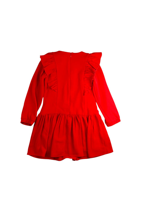 A Red Long Sleeve Dresses from Le Chic in size 4T for girl. (Back View)